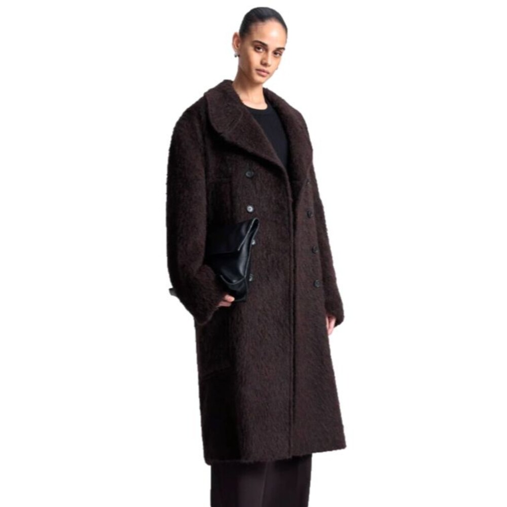 A.L.C. Women's Wally Alpaca Wool Mohair Cocoon Coat size M NWT Chocolate Brown